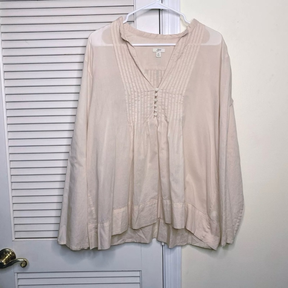 J. Jill Cotton Lightweight Tunic Lagenlook Beach Top Peach Size XL